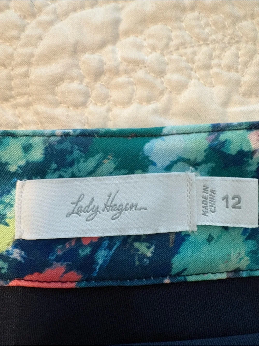 Aqua Teal Abstract Floral Golf Skort